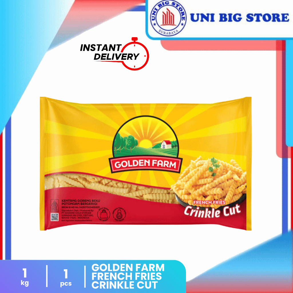 

Golden Farm French Fries Crinkle Cut 1 kg Kentang Goreng Bergerigi