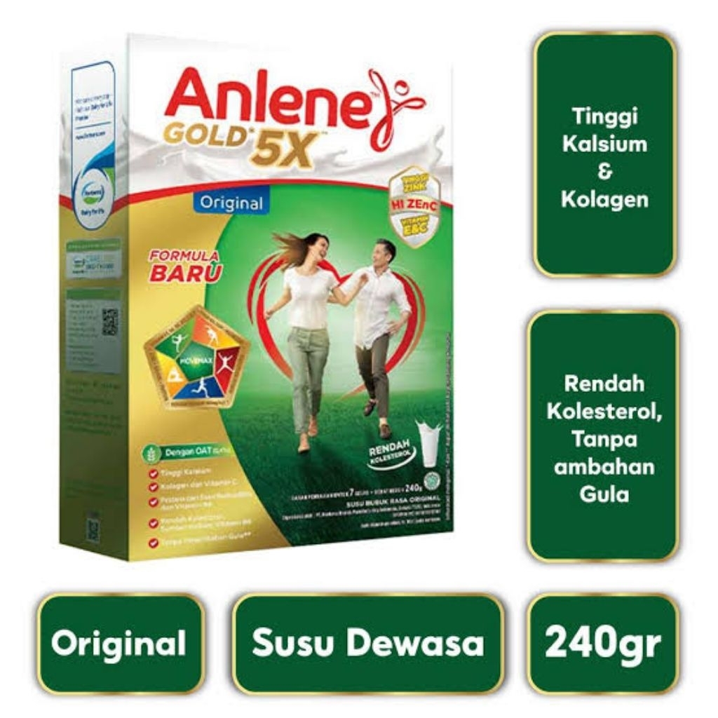 

Anlene Gold 5X ORIGINAL – Susu Bubuk Dewasa untuk Tulang, Otot, dan Sendi – 230g