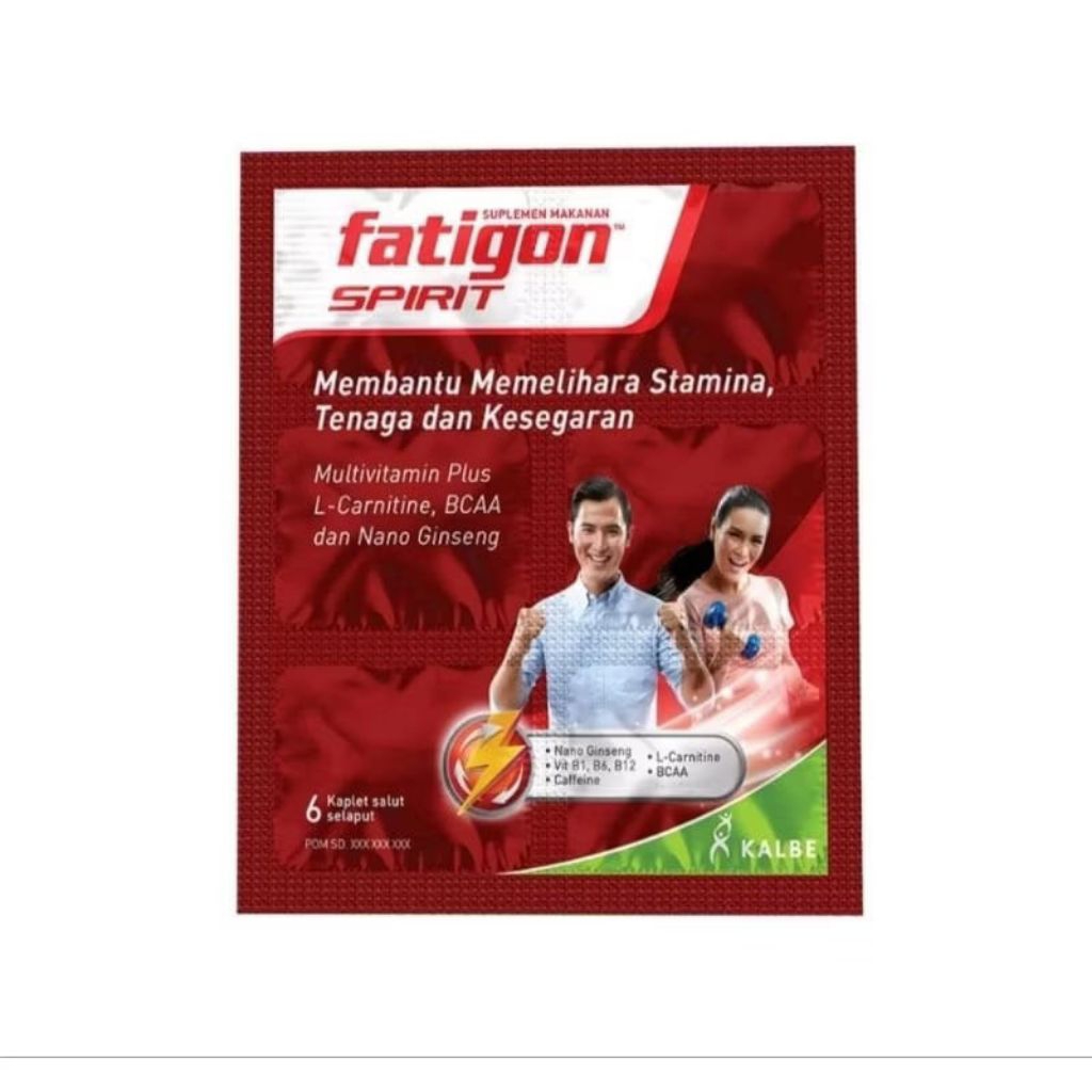 Fatigon Spirit Kemasan Merah Multivitamin Membantu Memelihara Stamina Tenaga & Kesegaran Tubuh 1Stri