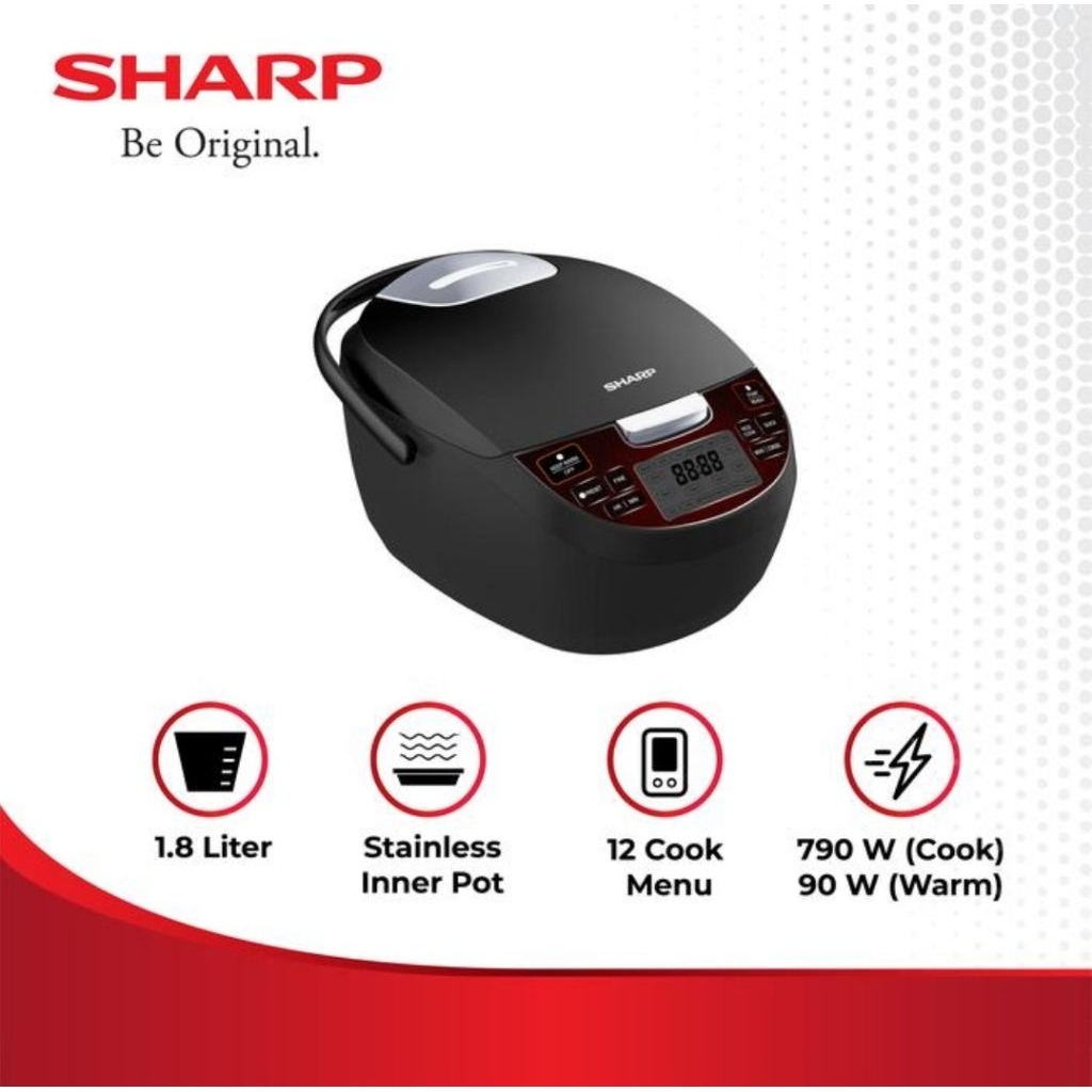 SHARP DIGITAL RICE COOKER 1,8L KS-DW18-BK