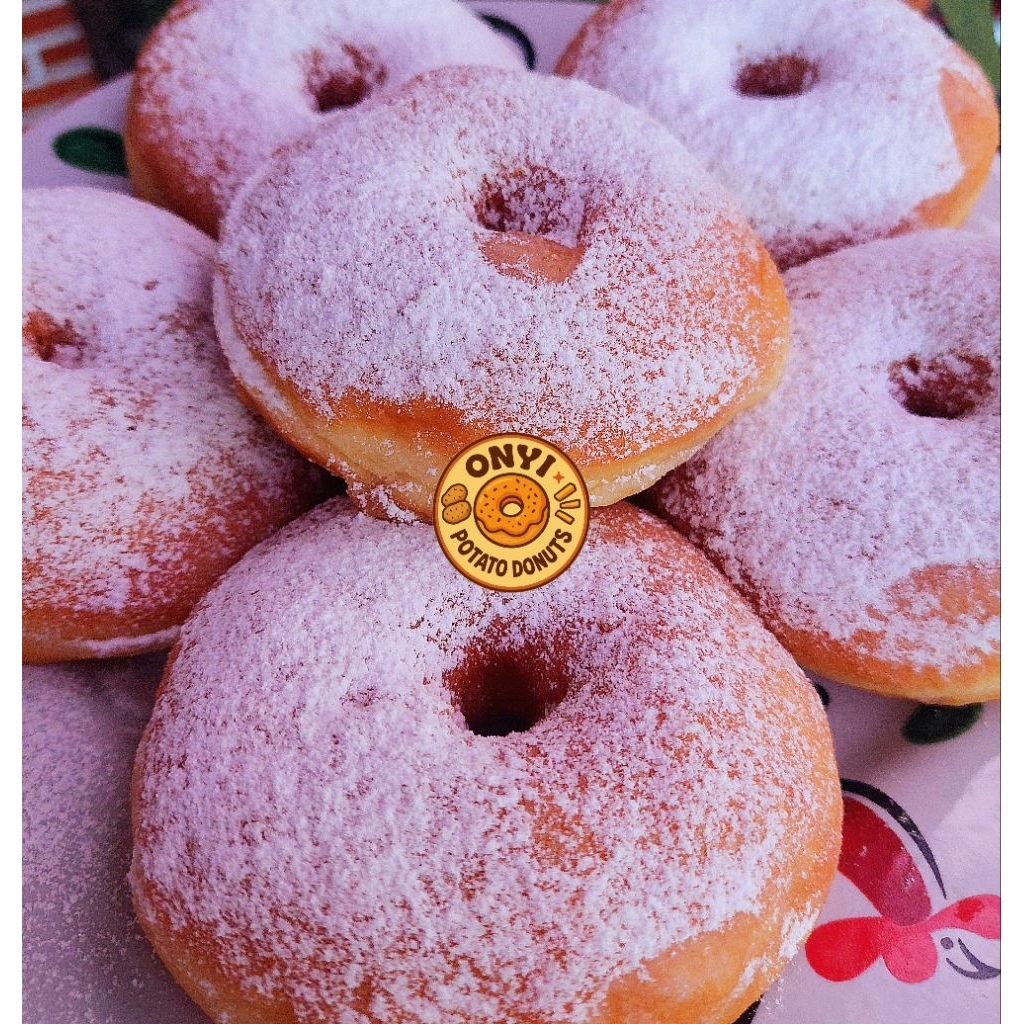 

[12 pcs] Donat Kentang Tabur Gula Halus - Donat Kentang Jadul Series by Onyi Donuts