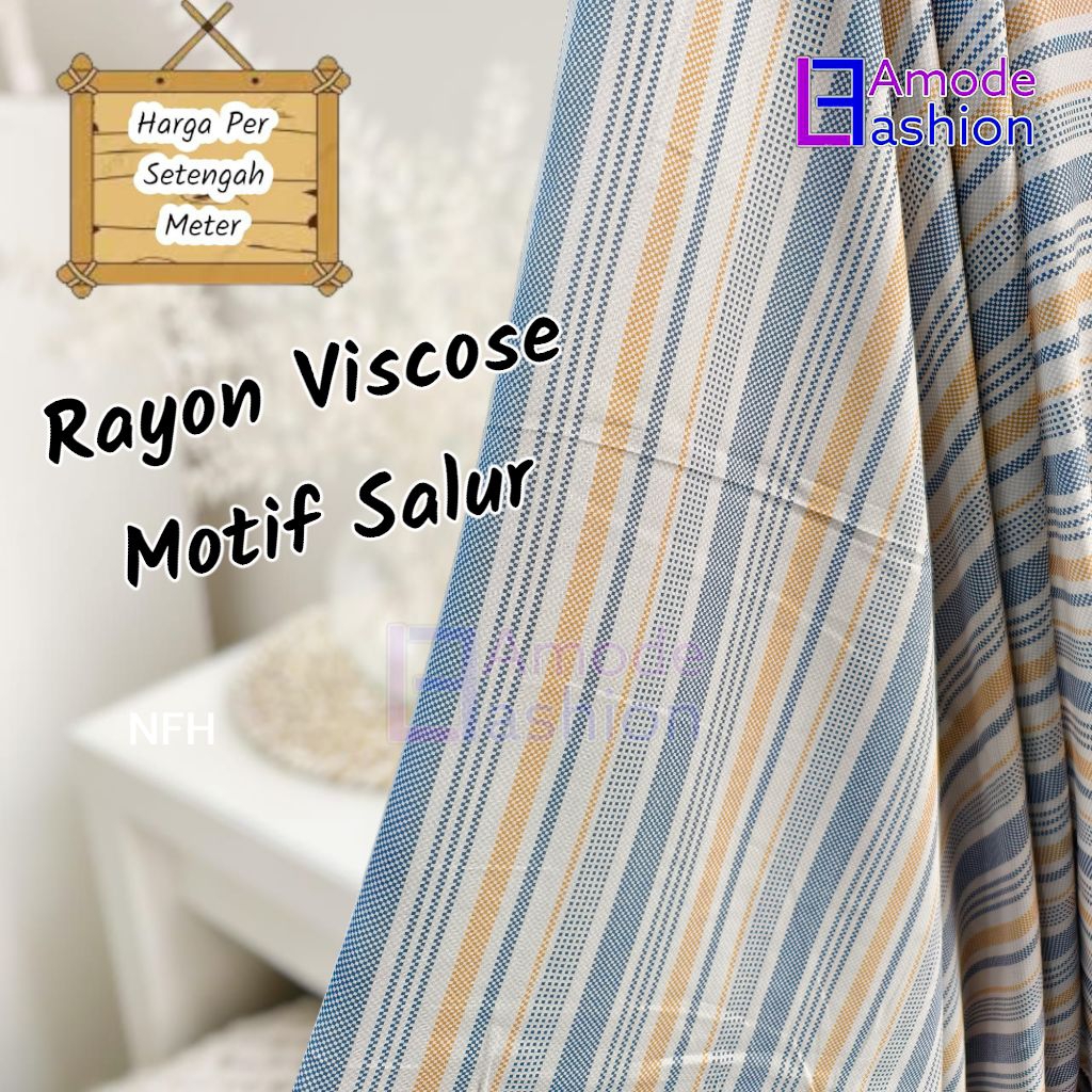 Kain Katun Rayon Viscose Premium Motif Salur