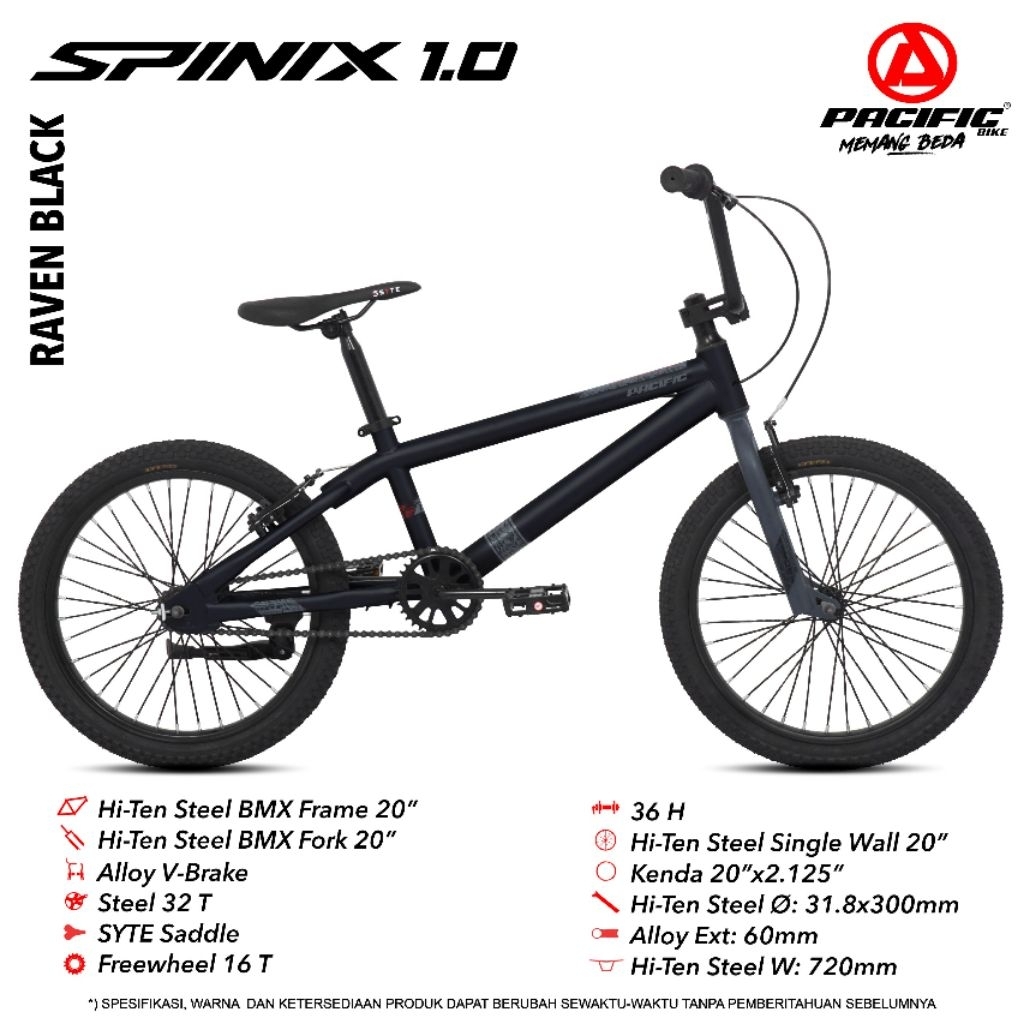 Sepeda Bmx Ukn20 Spinix cx 1.0 Pacific