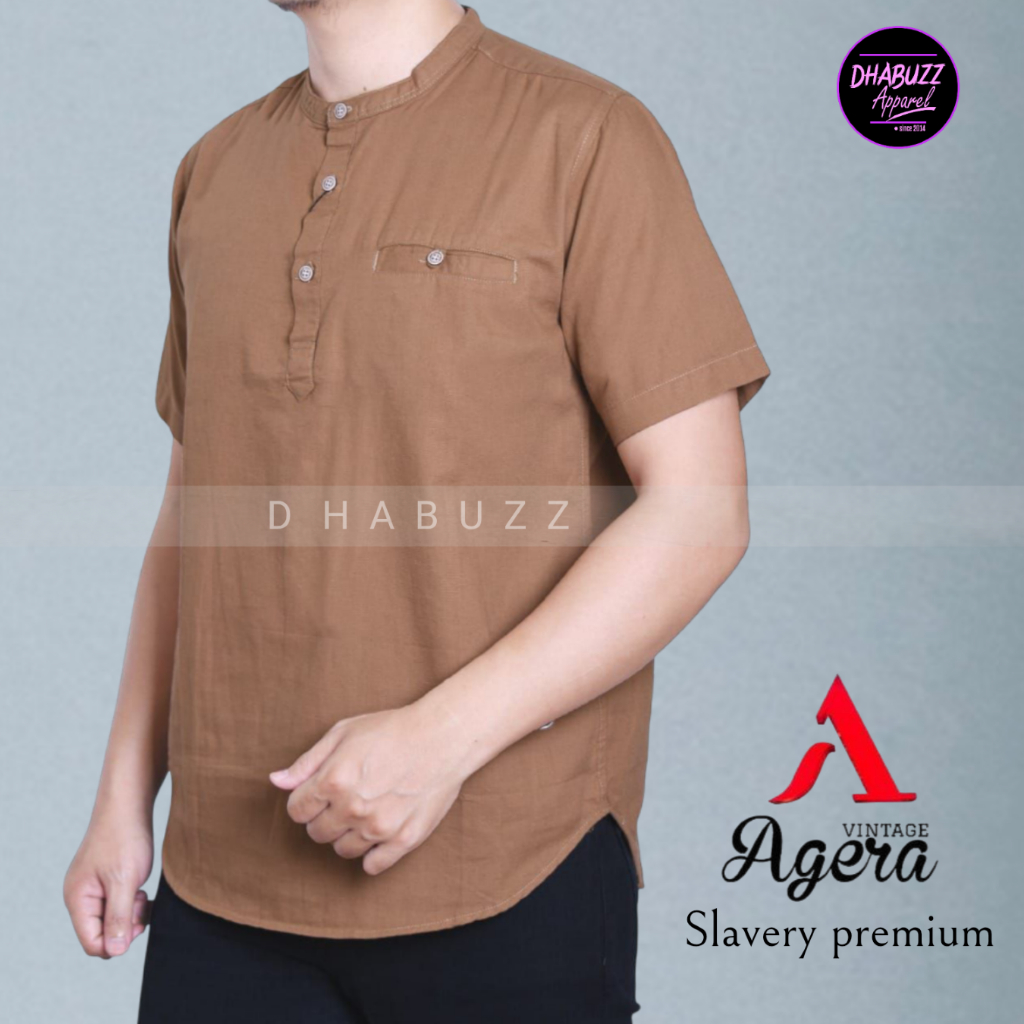 [ AGERA PREMIUM SLAVERY ] BAJU KEMEJA KOKO KEMKO PRIA LENGAN PENDEK TERBARU BY AGERA