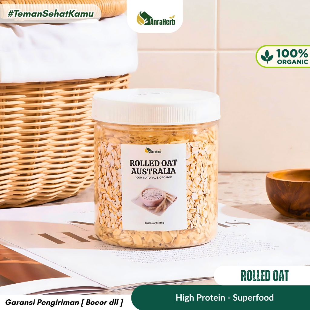 

AnraHerb Rolled Oat 250gr | Gandum Utuh Organik untuk Sarapan Sehat dan Energi Harian Alami