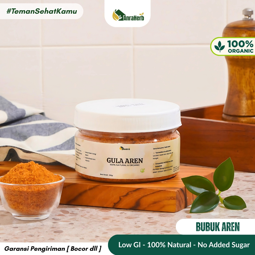 

AnraHerb Bubuk Gula Aren 200gr Organik | Pemanis Alami Rendah Glikemik Sumber Energi Sehat