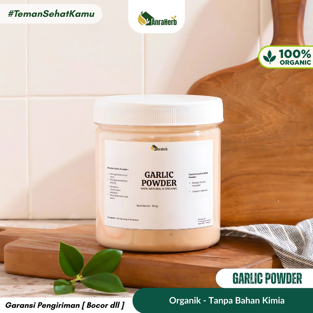 

AnraHerb Bubuk Bawang Putih 250gr Organik | Bantu Turunkan Kolesterol Dan Jaga Daya Tahan Tubuh
