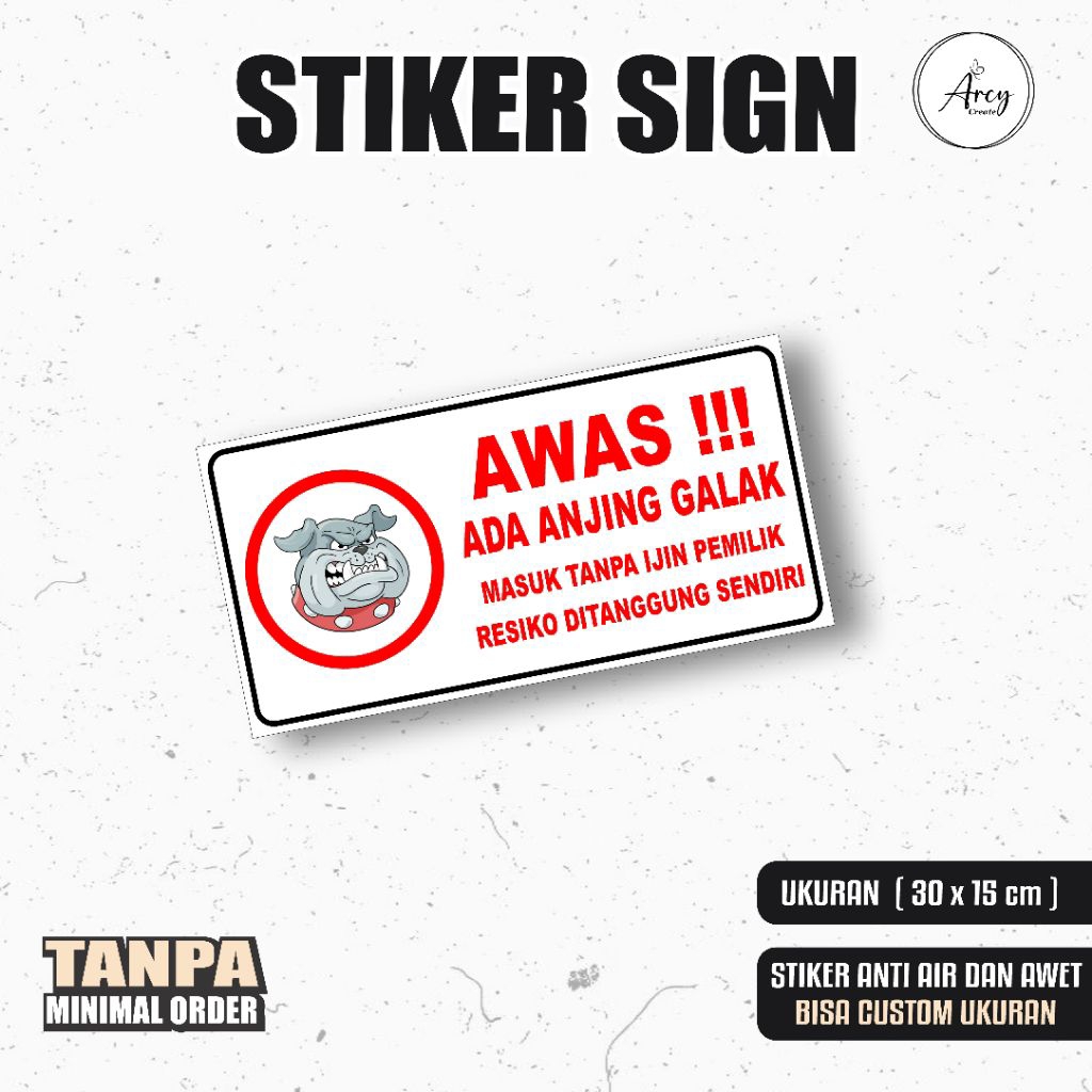 

Stiker Awas Anjing Galak