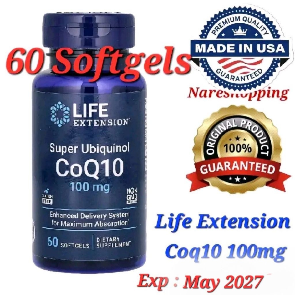 Life Extension Super Ubiquinol Coq10 100 mg 60 Softgels Kaneka 06/2027