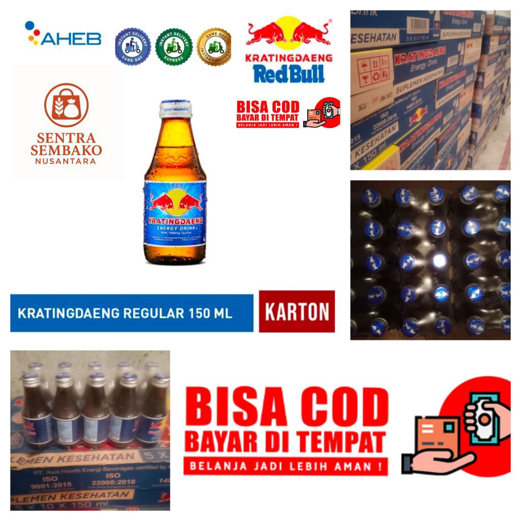 

Kratingdaeng Regular 150ml – 1 Pak Isi 10 Botol Minuman Energi Original | Packing Aman | Halal | BPOM | Segel Pabrik | Garansi Pecah