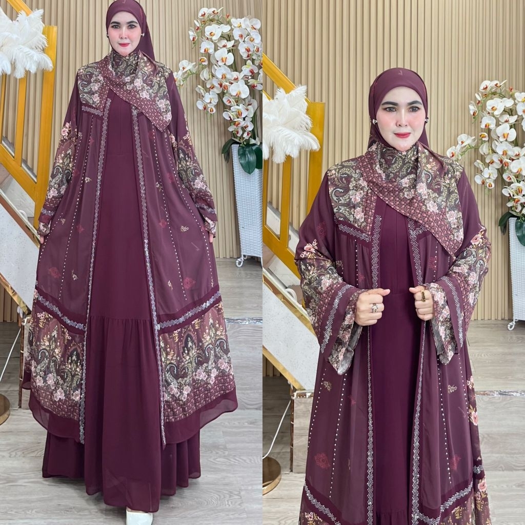 KHAZANAH SERIES BY HUMAIRA SYARI GAMIS CERUTY PREMIUM OUTER CARDI MODIS SETELAN CANTIK BAJU KONDANGA