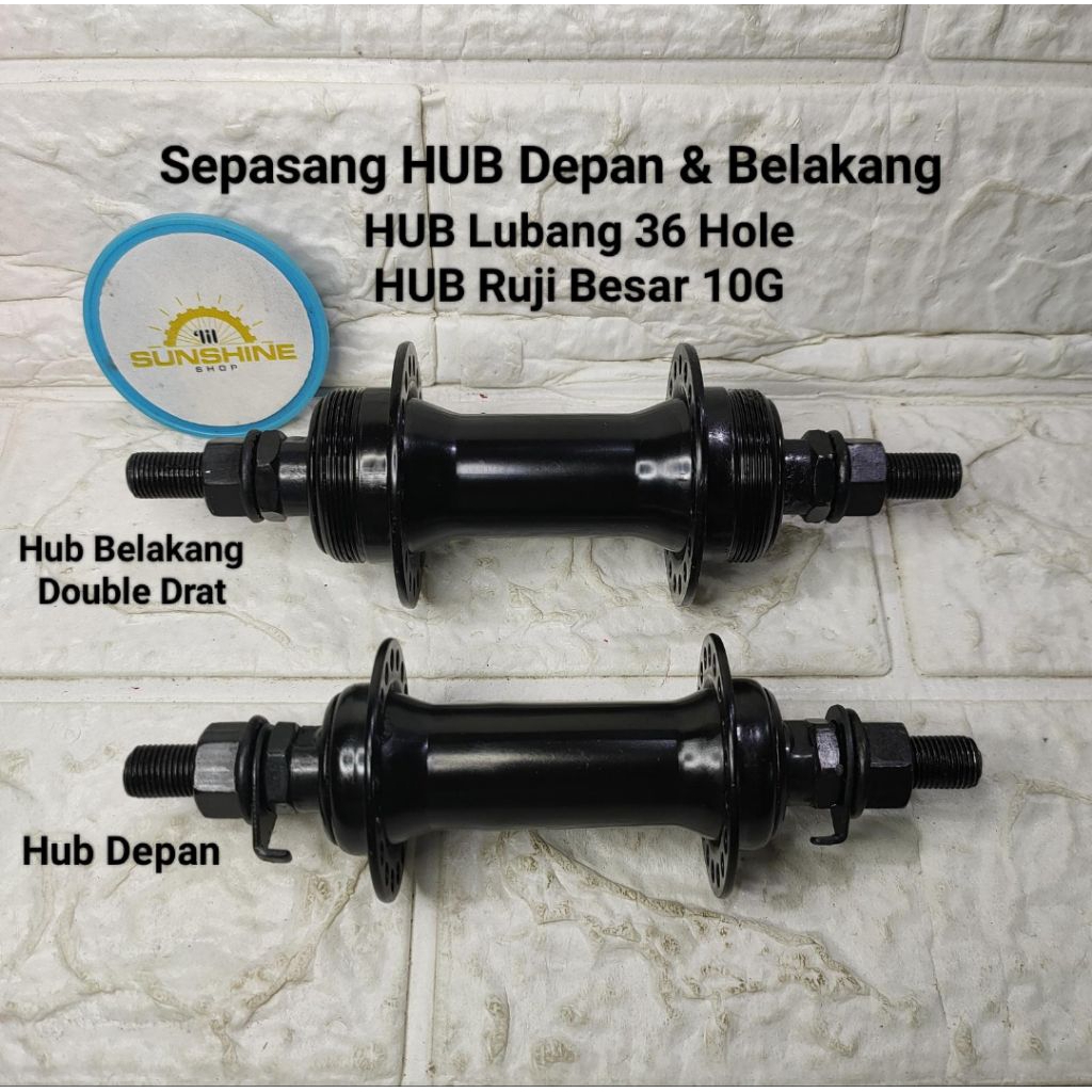 Hub Bos 36H Lubang Ruji Jari Besar 10G Depan Belakang untuk Velg Rims Sepeda BMX 20