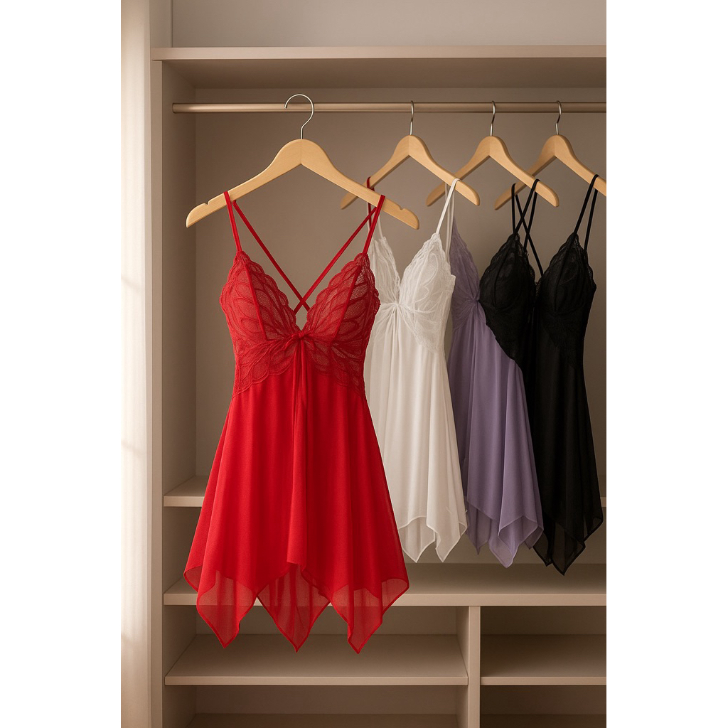 Gratong Angelia Lingerie Dress Buterfly Baju Tidur Wanita Sexy Dinas Malam Istri Depan Suami Jumbo