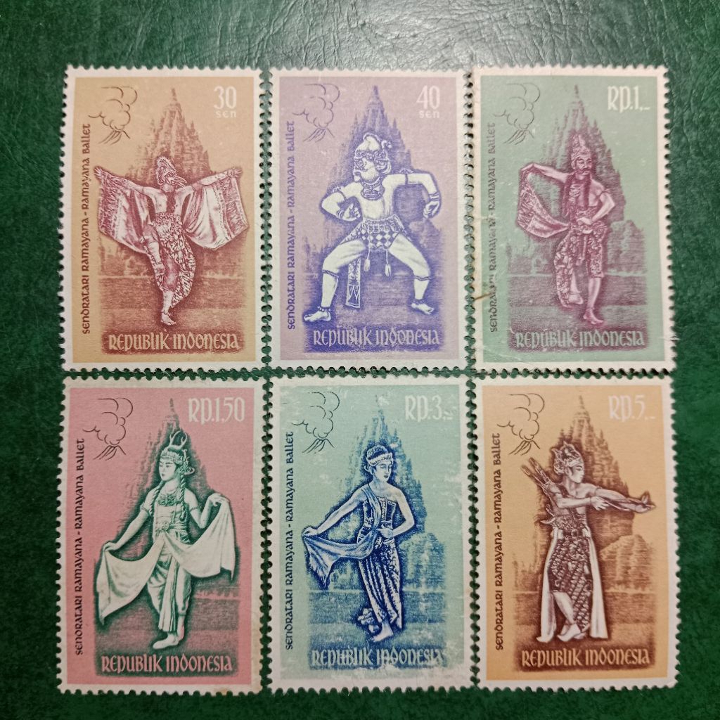 

Prangko Indonesia 6 pcs Ramayana tahun 1962 UN USED