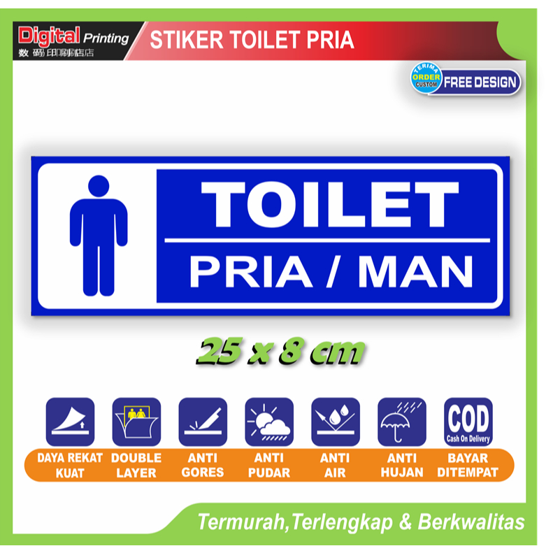 

Stiker tulisan new toilet pria man laki laki sticker petunjuk penggunaan toilet wc kantor rumah dll
