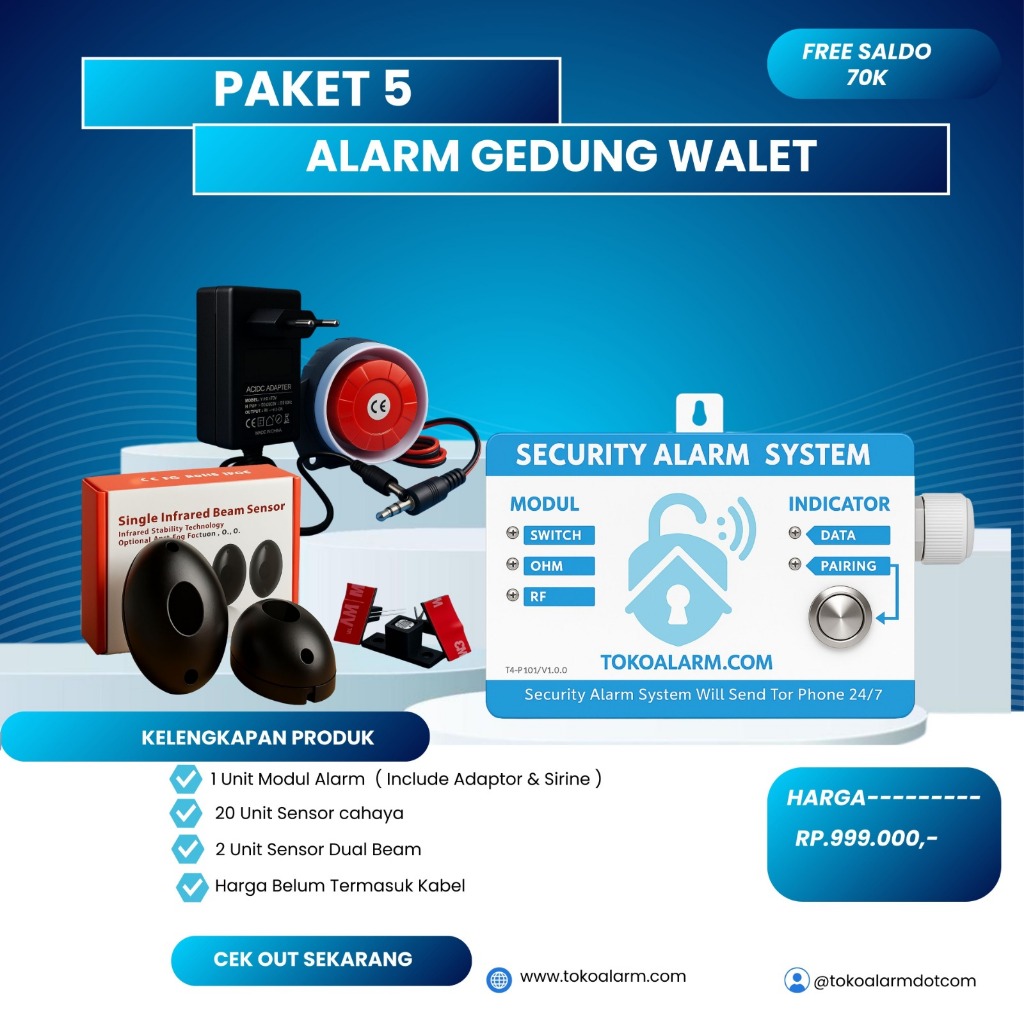 Alarm Anti Maling Berbasis Android/APK PAKET STANDART 5 ( Gedung walet )
