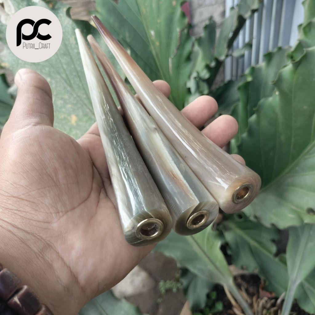 PUTRIICRAFT | Pipa once / once cangklong / padutan / pipa rokok tanduk kerbau bule
