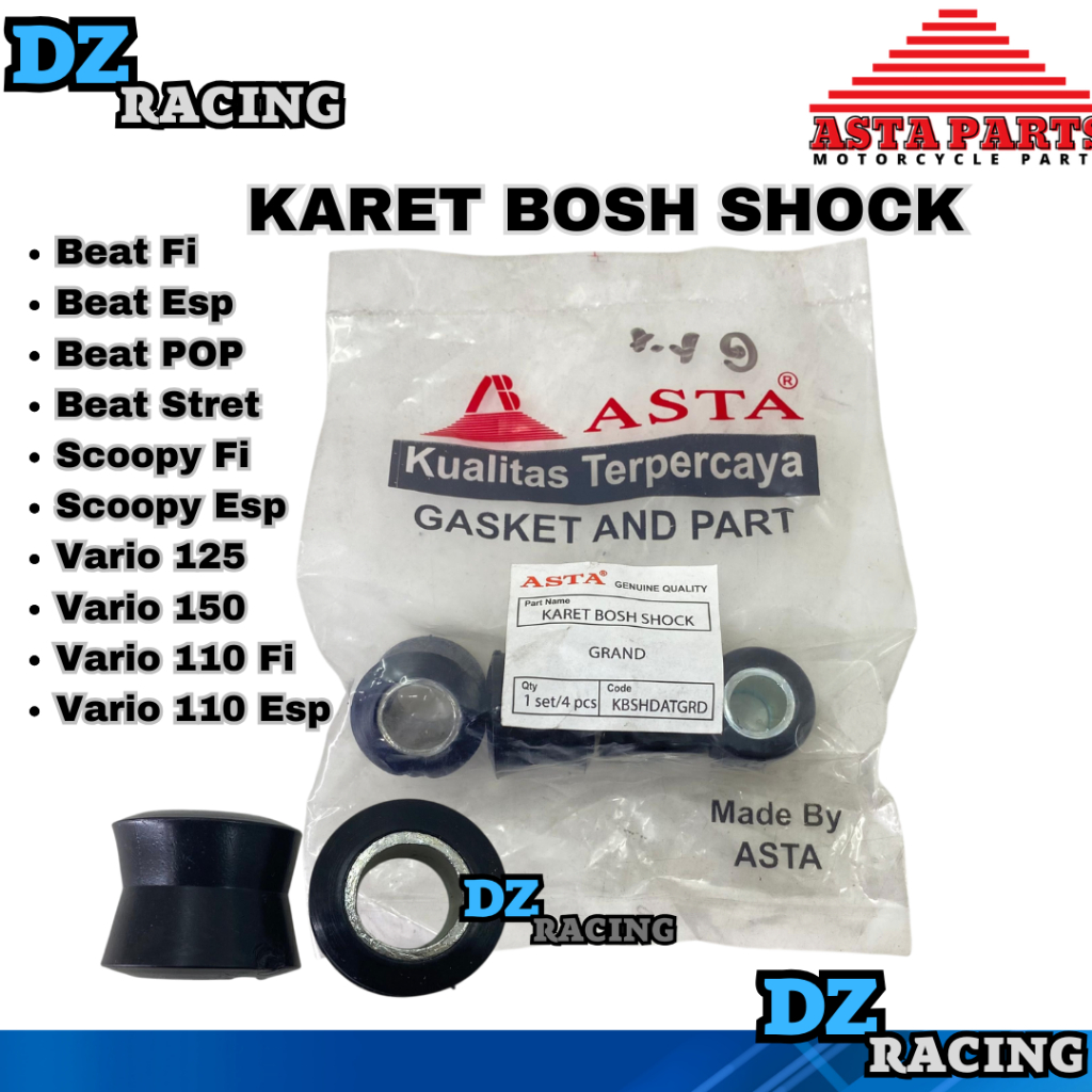 Karet + Bosh Shock Belakang Asta Grand Supra Karisma Jupiter Vega Original Asta