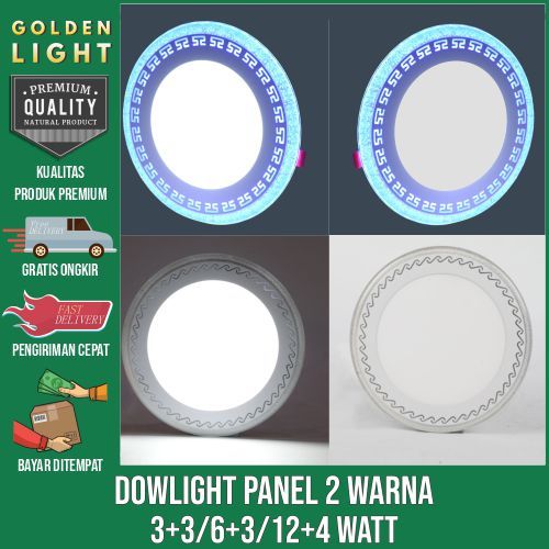 Lampu Downlight LED 3 Warna Lampu Panel LED 3W/4W/6W/12W Lampu Plafon LED Lentera/Penerangan Rumah L