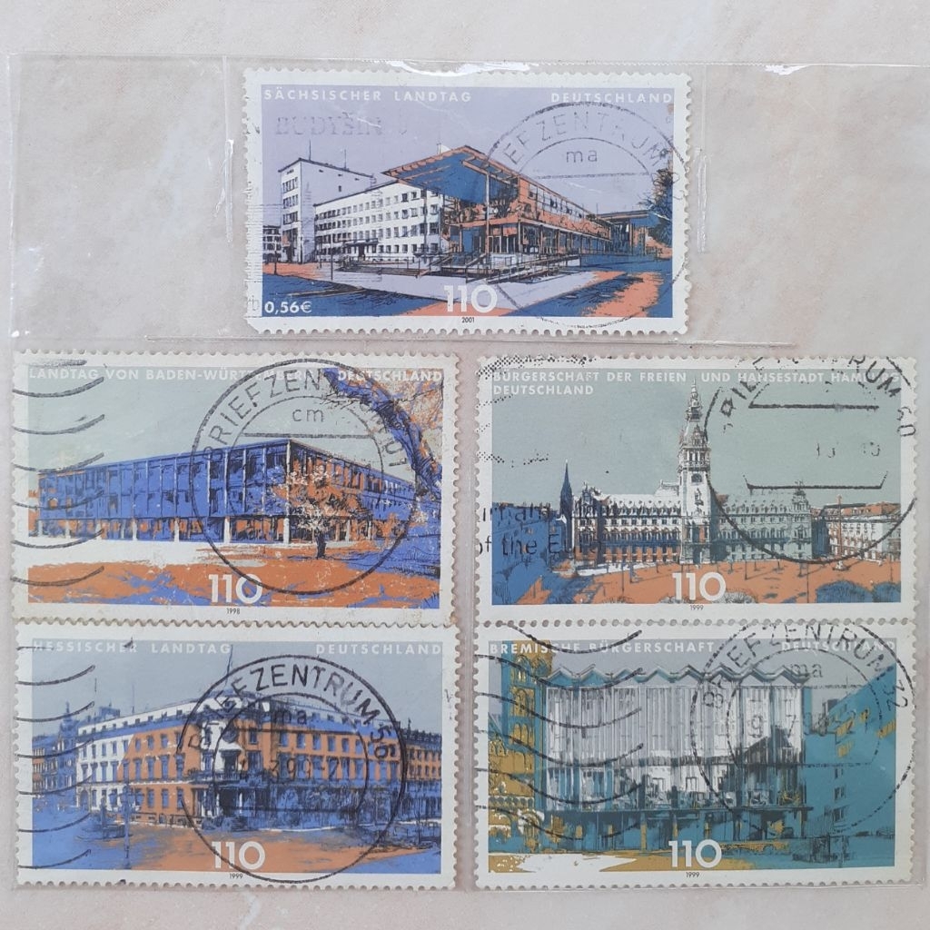 

Perangko Jerman Parliaments of The Federal States in German Tahun 1998-2000 set 5pcs