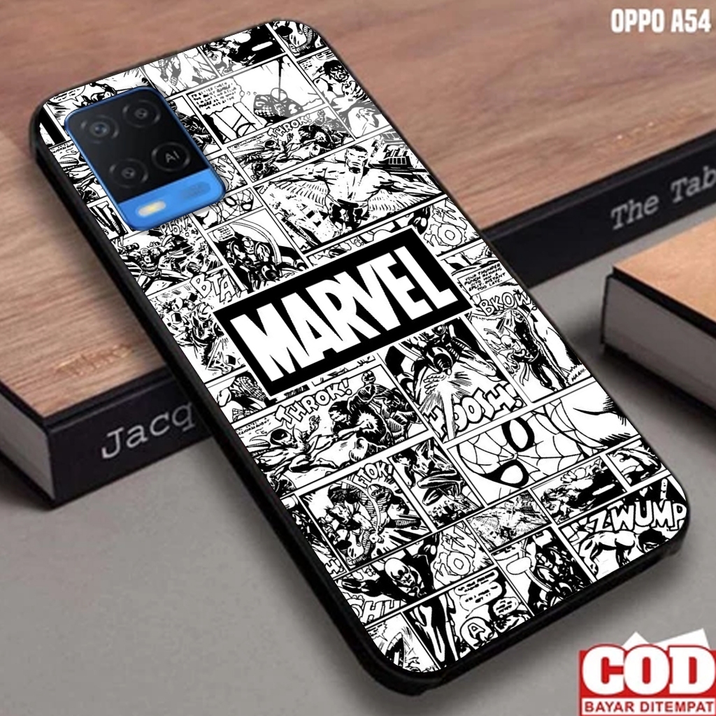 Softcase Glass Oppo A54  - Softcase Motif MARVEL SUPERMEN - Softcase Glossy - Softcase Glass - Softc