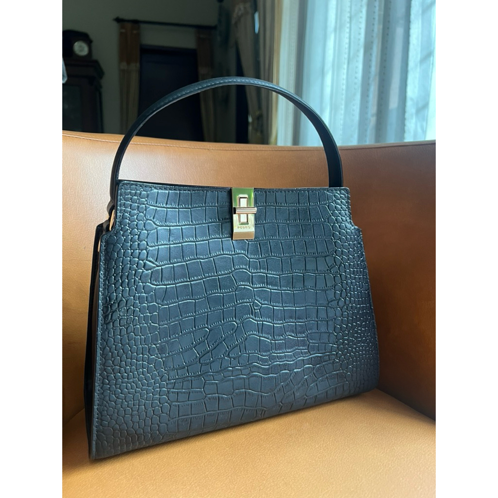 PEDRO Croco Handbag Black [NEW]