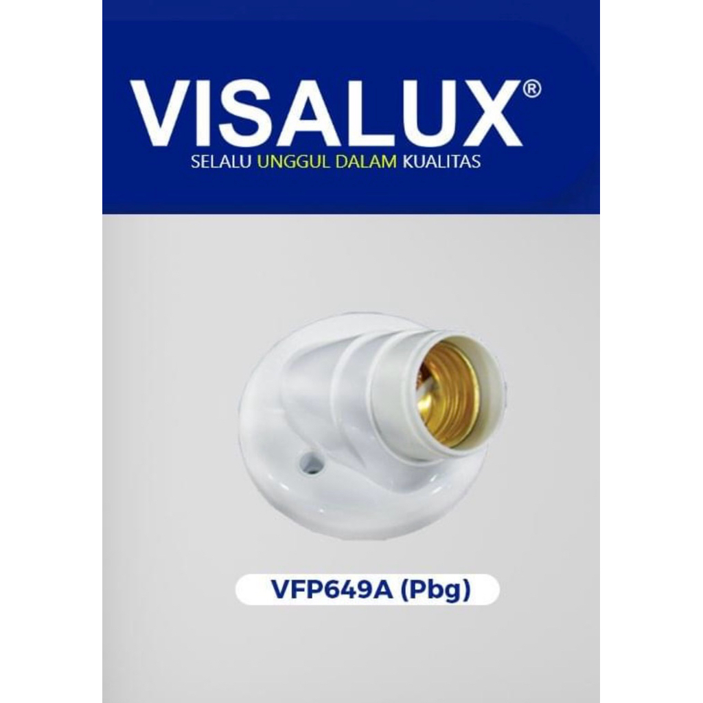 Visalux Fitting Lampu Plafon E27 Miring Angled 45' Untuk Lampu Sorot Spotlight