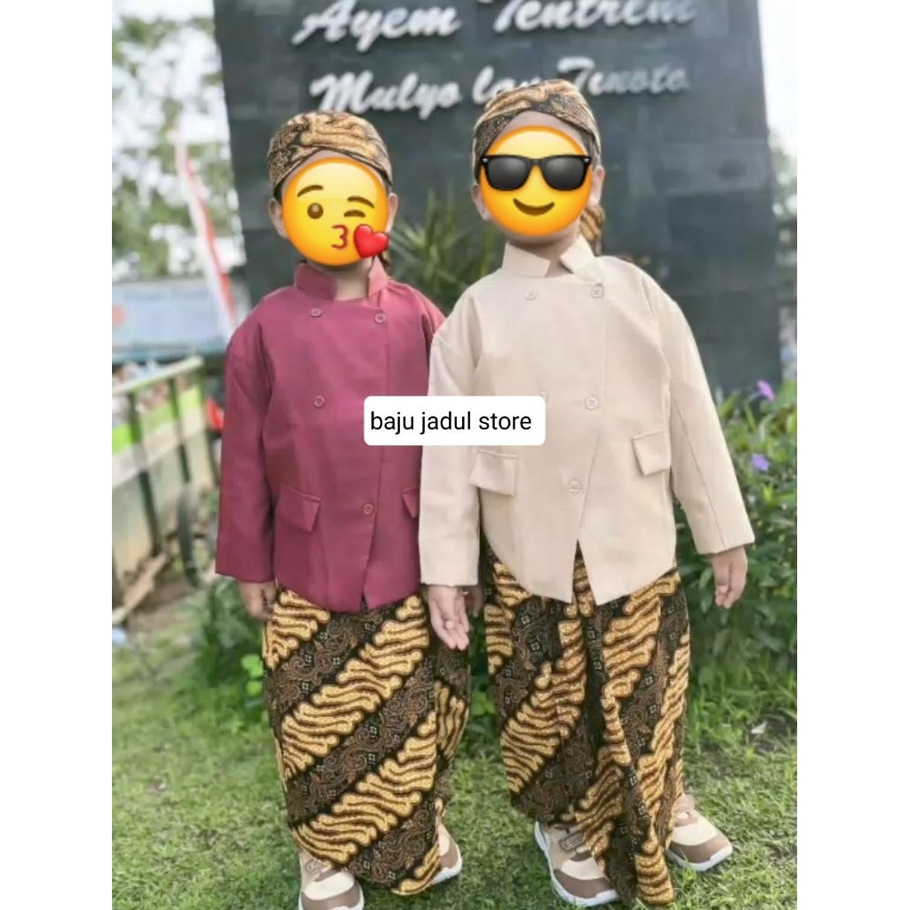 setelan beskap blangkon anak TK SD// kostum karnaval //baju adat nasional anak laki-laki