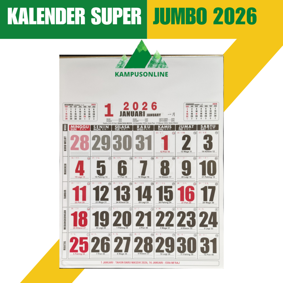 

PROMO KALENDER DINDING 2026 SUPER BESAR - KALENDER DINDING JUMBO TERBARU BEST SELLER