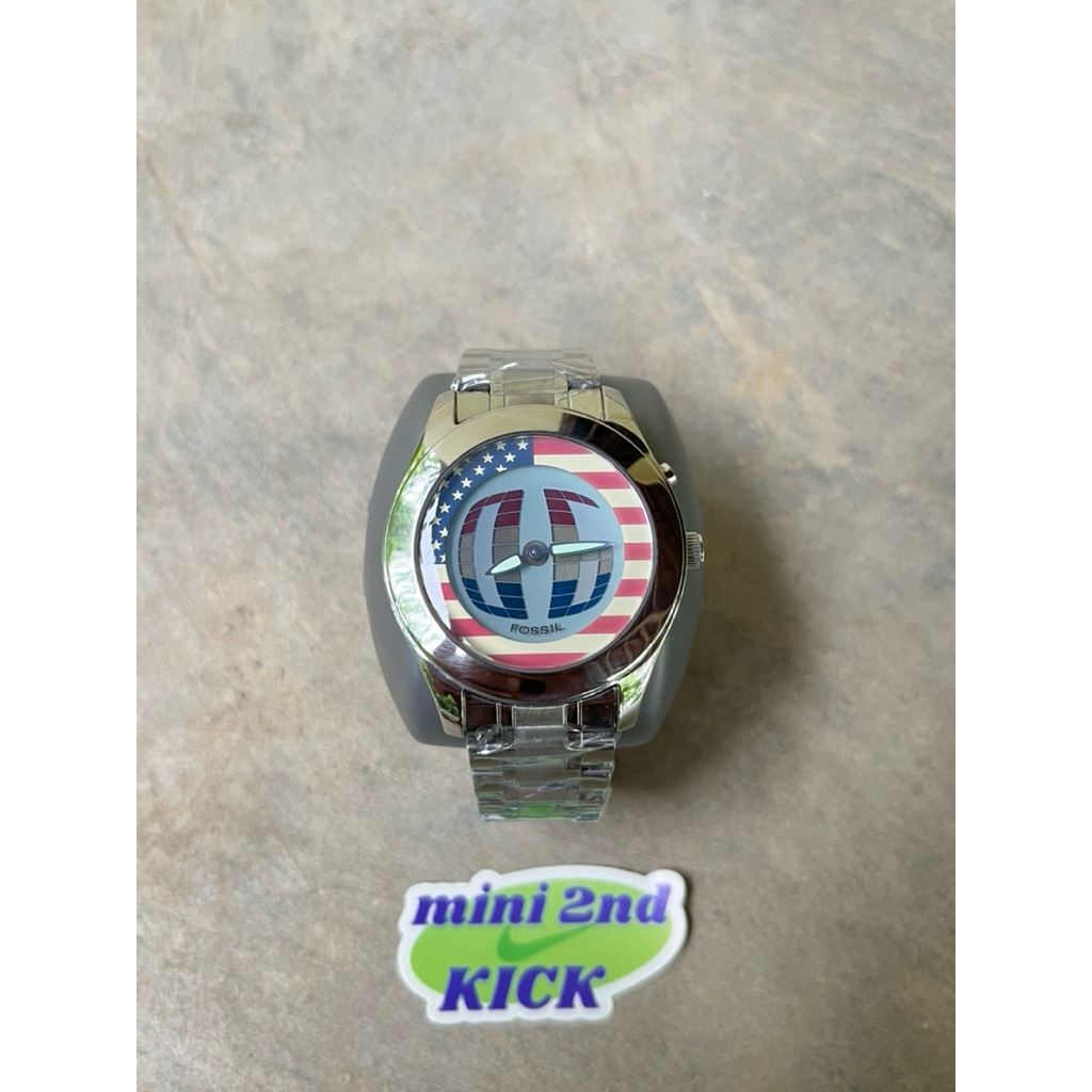 Vintage FO SIL BIG TIC WATCH FLAG USA NUMBER, jam FO SIL BIGTIC flame