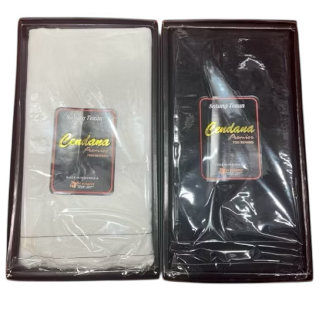 Sarung Tenung Dewasa Cendana KHUSUS HITAM DAN PUTIH POLOS 7000 BENANG (100 %ORIGINAL CENDANA)