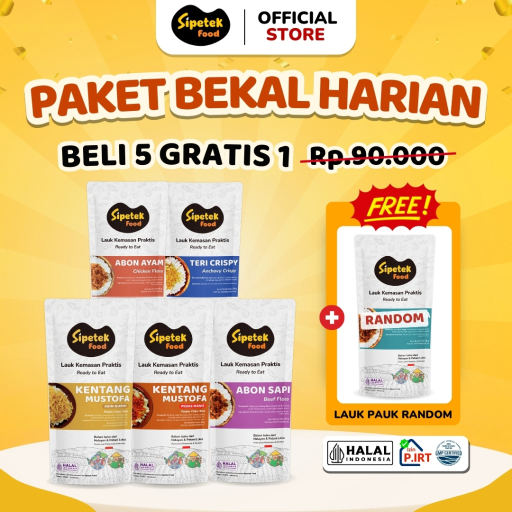 

G&C [SPESIAL] Paket Bekal Harian 5pcs Lauk Makan + Gratis 1pcs Lauk Makan