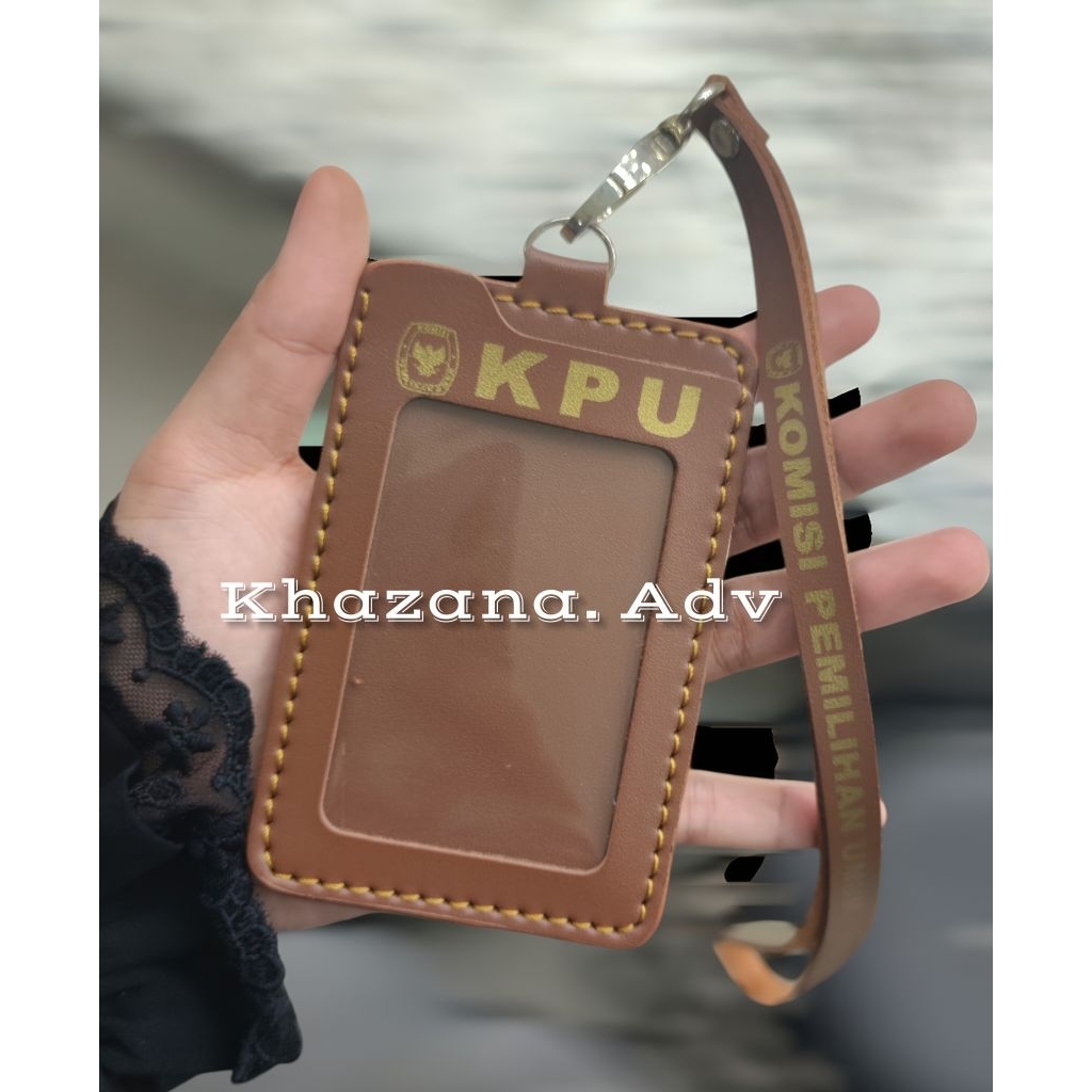 

Gantungan Kartu ID KPU Bahan semi kulit/kalop