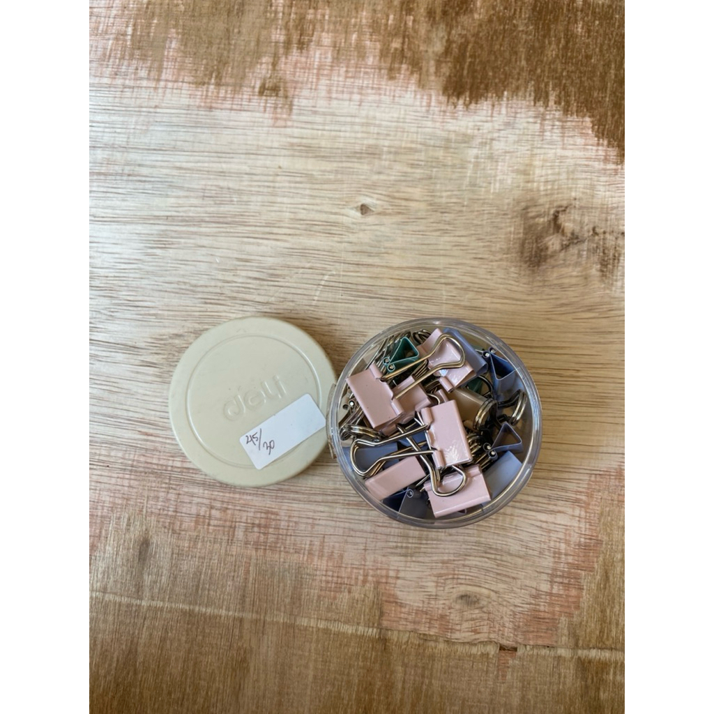 

(box8) PENJEPIT KERTAS / BINDER CLIP WARNA KECIL 19 mm DELI 8555A