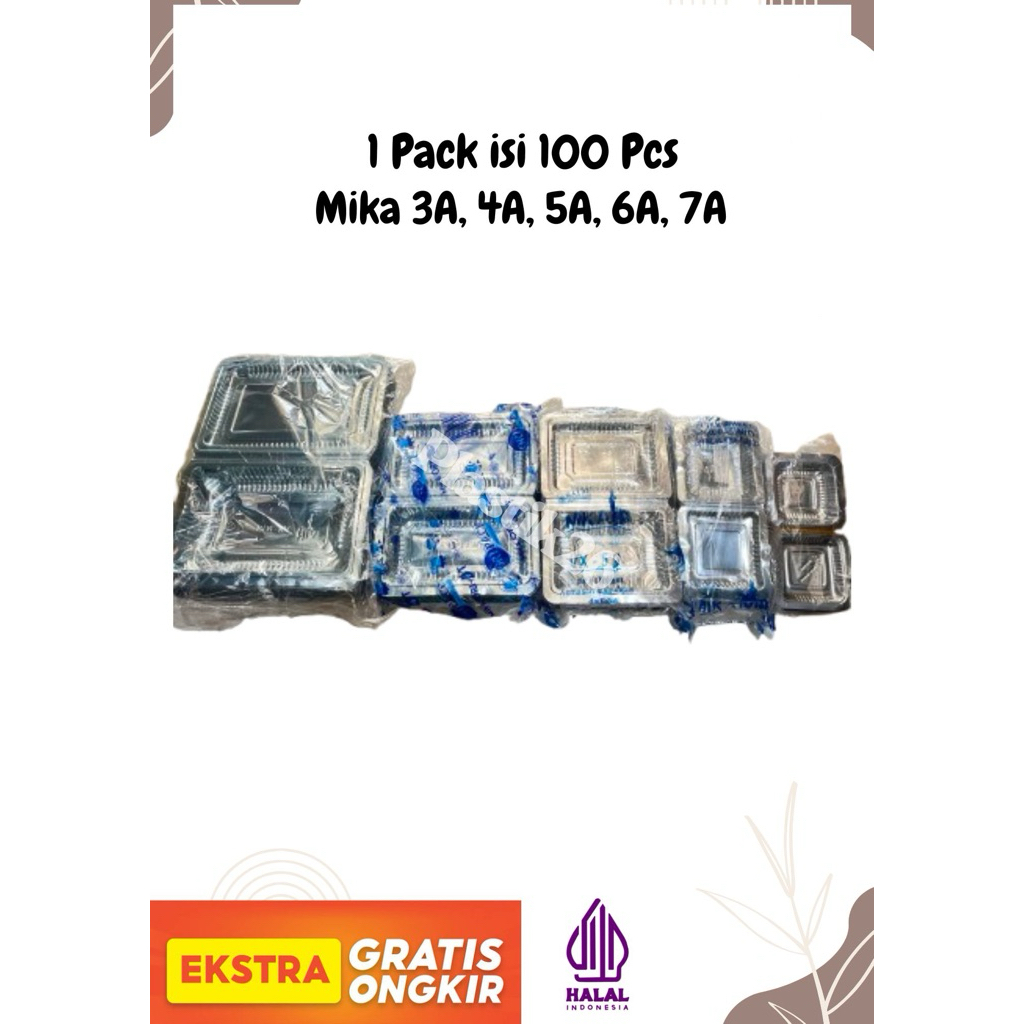 Mika Plastik 3A, 4A, 5A, 6A, 7A isi 100pcs/ Mika Bolu / Mika Makanan Murah