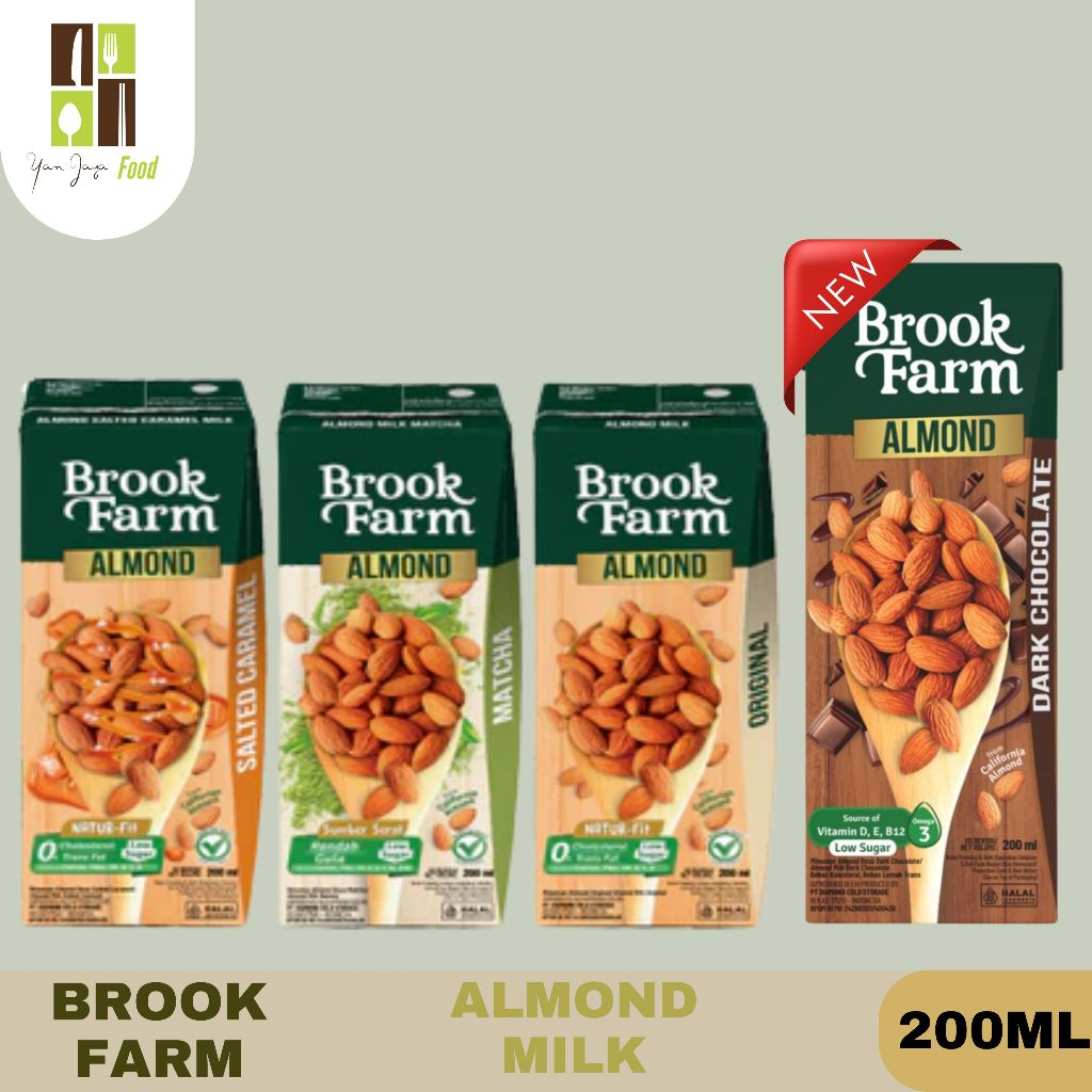 

Brookfarm Almond Milk 200ML/1PC / Almond MIlk ./ Susu Almond Rasa Salted Caramel / Matcha / Original / Dark Chocolate
