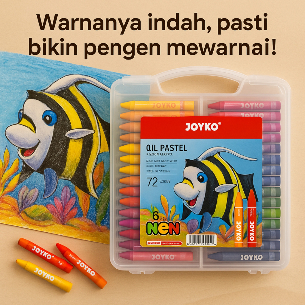 

Crayon Joyko Oil Pastel Anak Sekolah Murah Warna Warni Tebal Tidak Mudah Patah