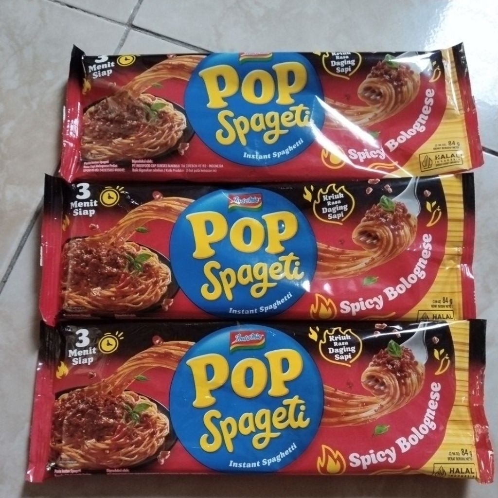 

POP spageti spicy bolognese dan spicy Carbonara