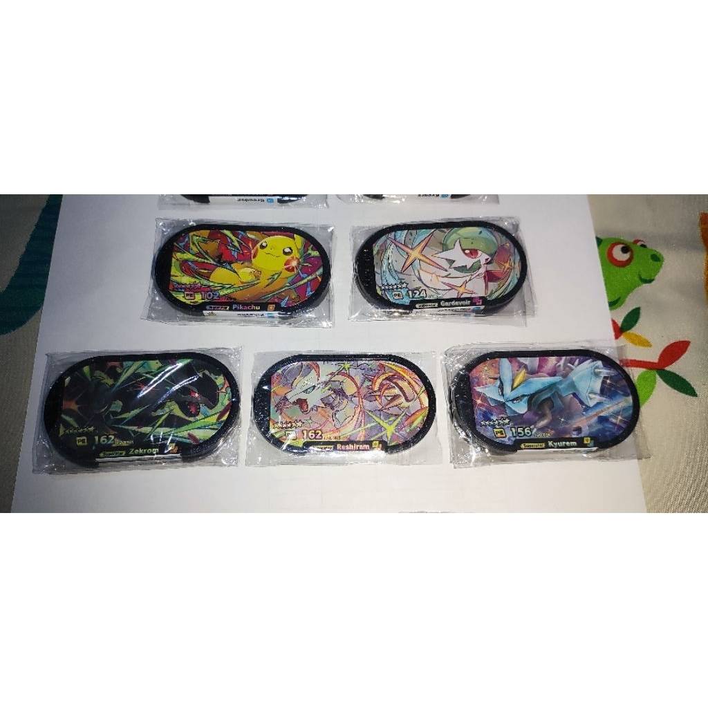 Pokemon Mezastar Tag season 2 Pikachu, Gardevoir,  Kyurem, Reshiram, Zekrom