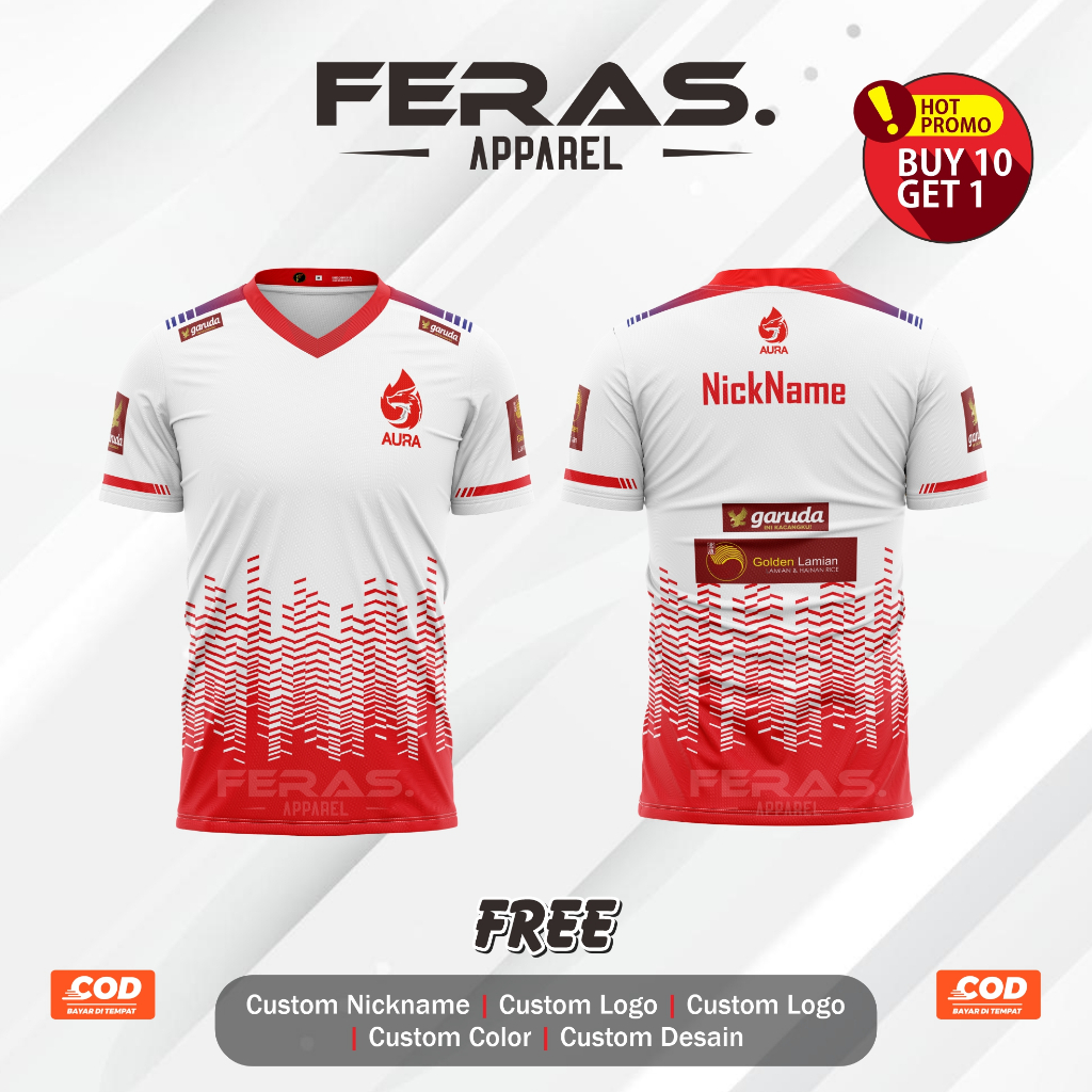 BAJU JERSEY KAOS GAME AURA E-SPORT FF ML