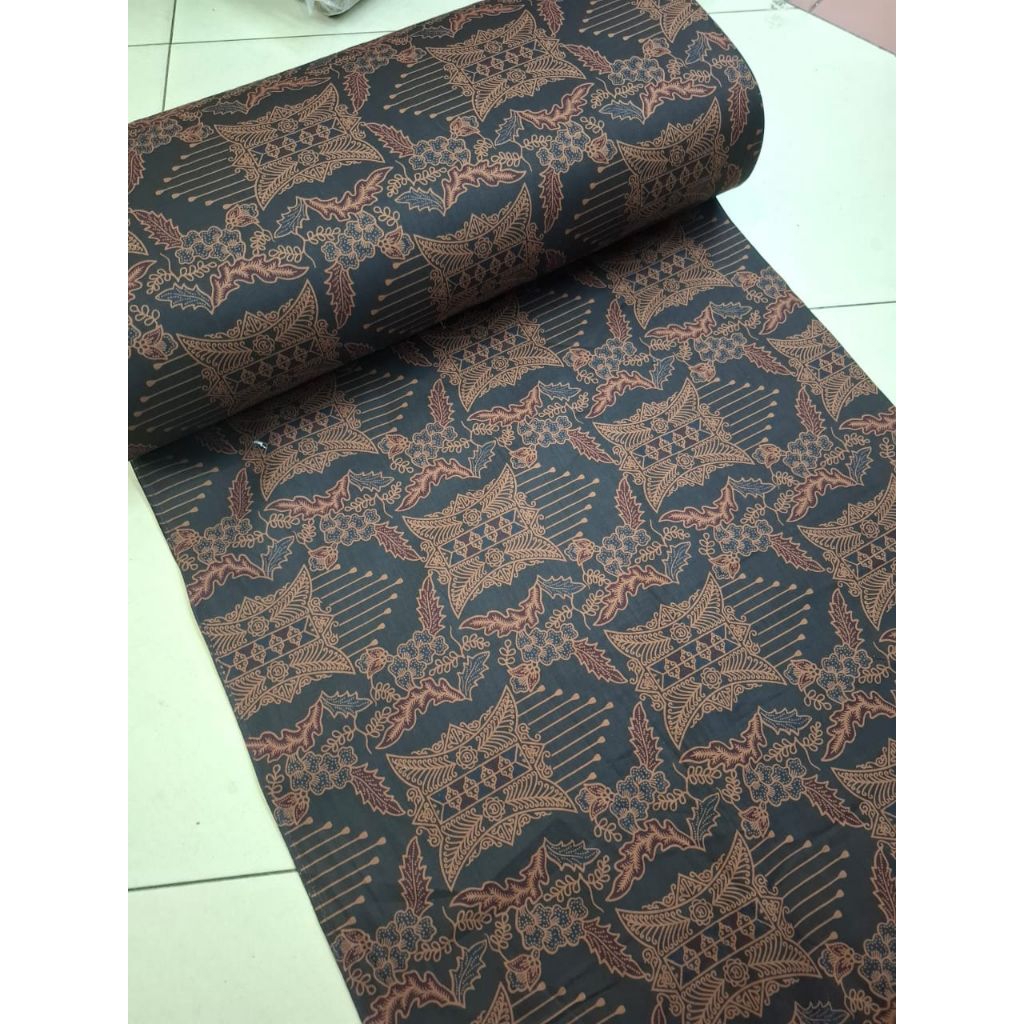 Kain Batik Katun Motif Pintu Aceh Lembut Adem Lebar 110 cm untuk Kemeja Dress Seragam Meteran
