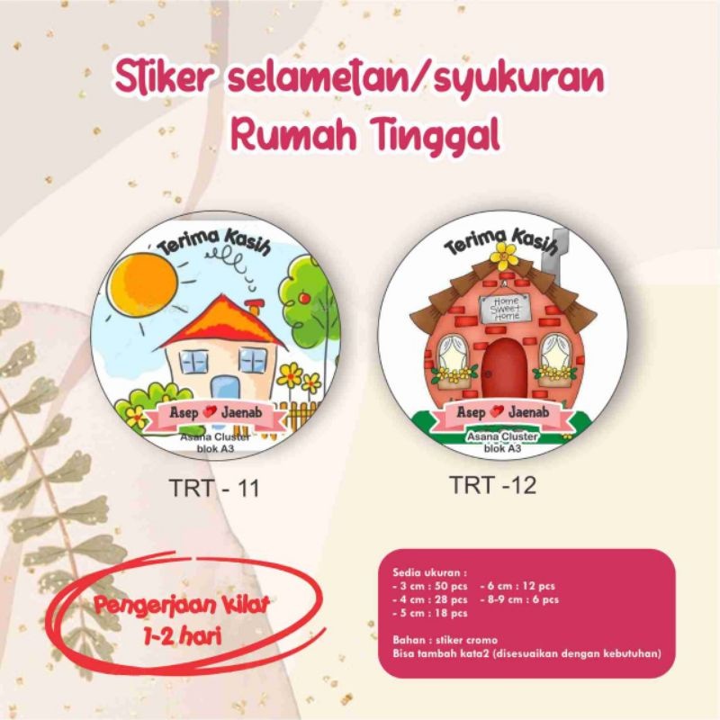 

[66 pcs] Stiker tasyakuran selametan menempati rumah baru cromo / NGESLUPI OMAH