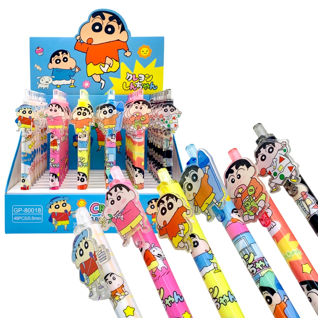 

(6 PCS) PULPEN GEL CLICK GP-80018 SHINCHAN ACRYLIC CLIP / GEL PEN / PENA VIRAL TUNG SAHUR
