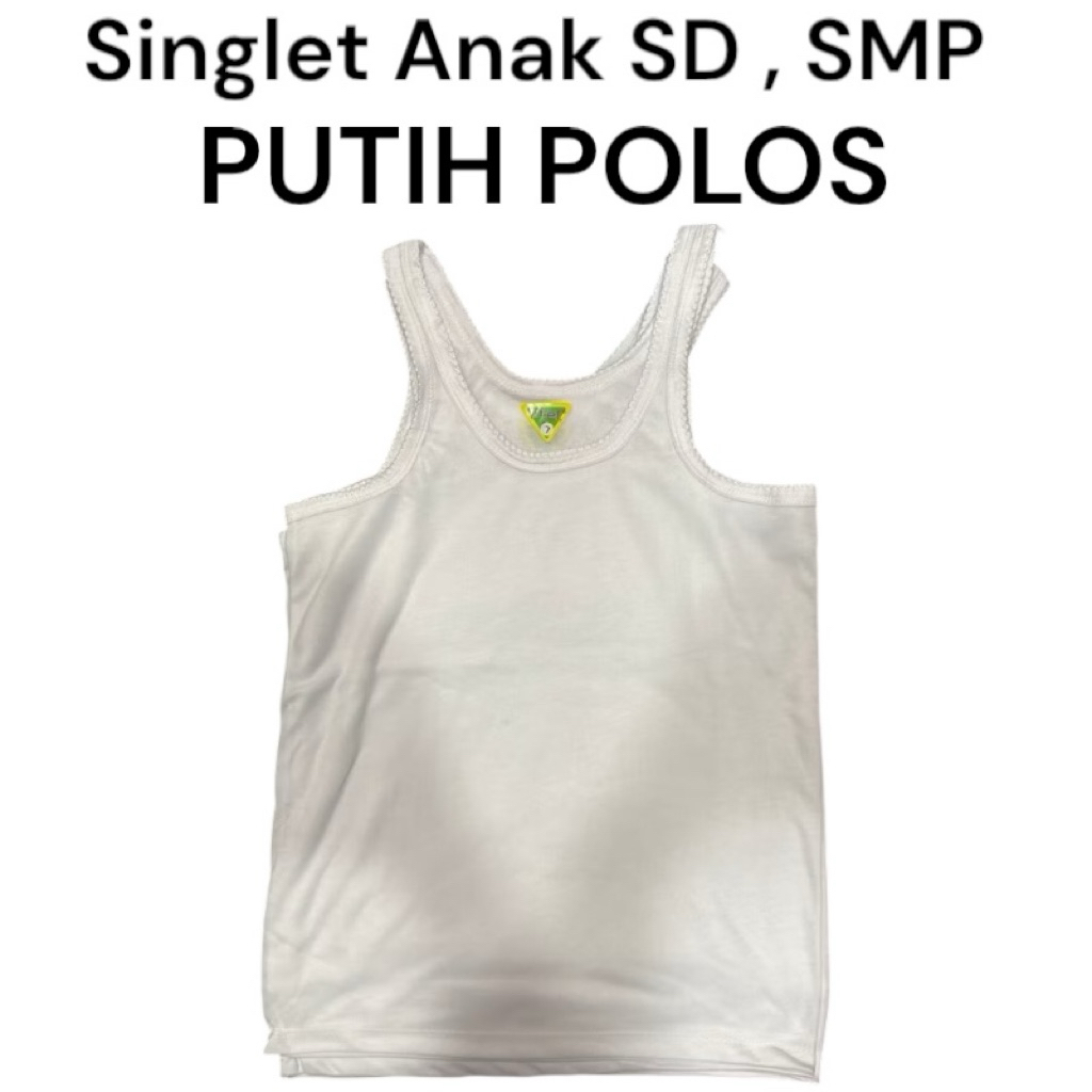Singlet Anak PUTIH POLOS SD,SMP / Kaos Dalam Anak Sekolah / Kaos Kutang Cowok Cewek Remaja Polos Put