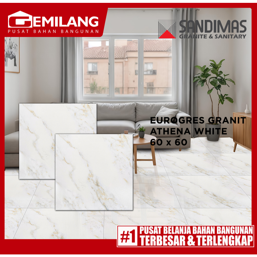 EUROGRES GRANIT ATHENA WHITE, BRUNO WHITE, CATANIA, BIANCO AZUL 60 x 60