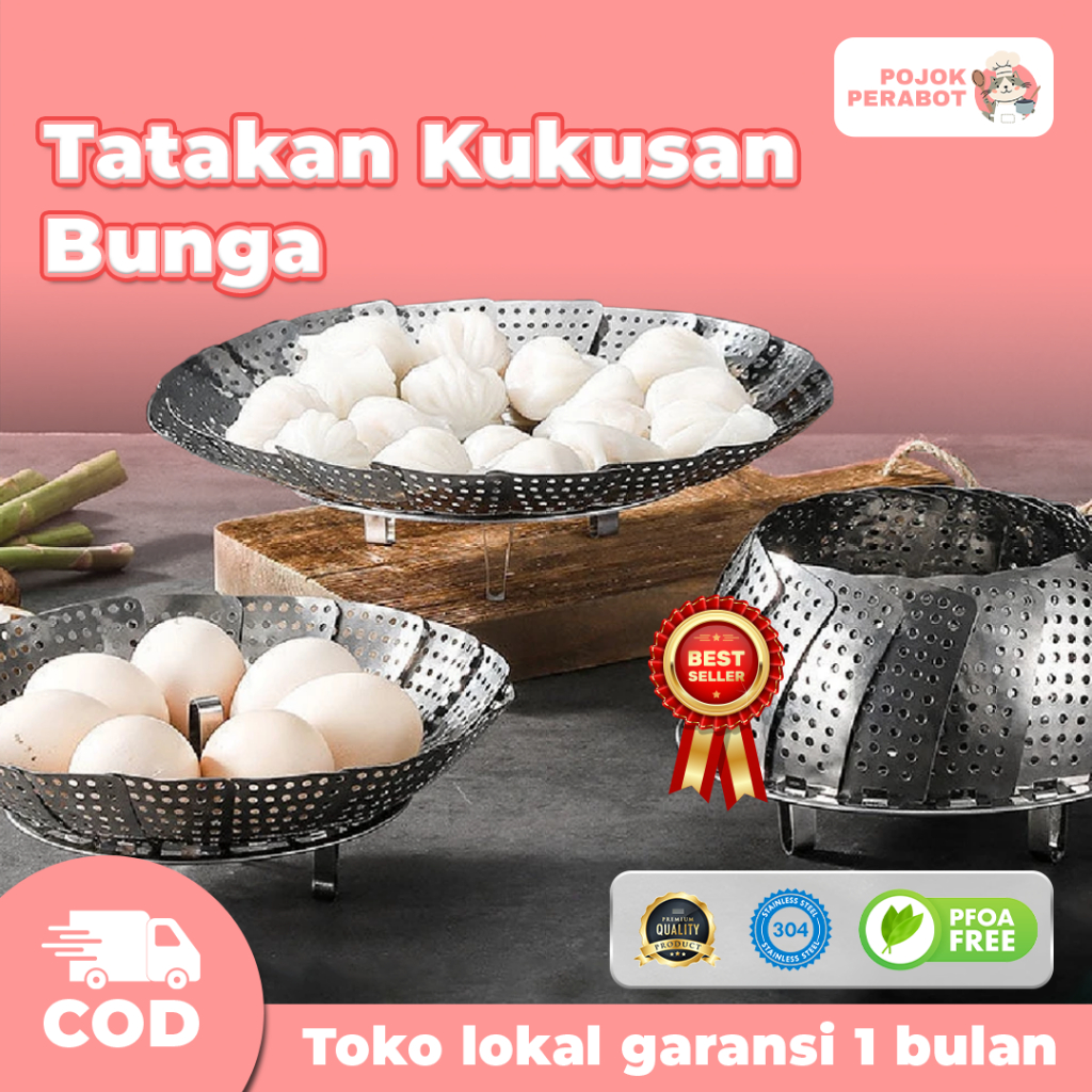 Alat Kukus Bentuk Bunga Alat Kukus Stainless Steel Alat Tatakan Kukus Bunga Pengukus Model Teratai