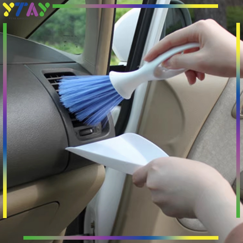 Paket Pembersih Interior Mobil Mini Sapu Pengki Debu untuk Vent AC dan Sela-sela Mobil/Keyboard