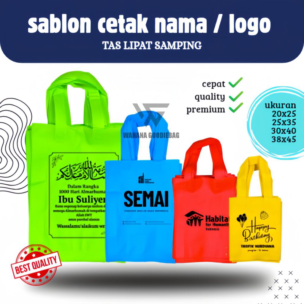

Tas spundbond goodiebag tali custom lipat samping