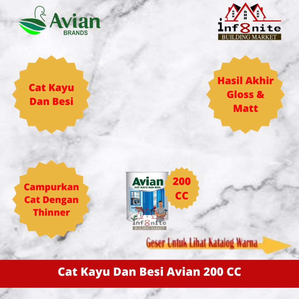 Cat Kayu Besi Avian Cat Minyak Cat Kayu Cat Besi Avian 200 cc