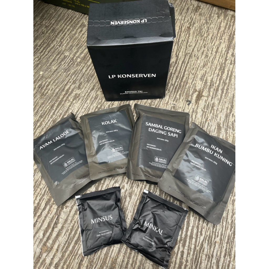 LAUK PAUK KONSERVEN 1 PAKET RANSUM TNI EMERGENCY FOOD/LAUK MAKAN LP KONSERVEN TNI